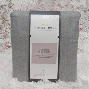 Soft Grey Flannel Sheet Set Threshold KING